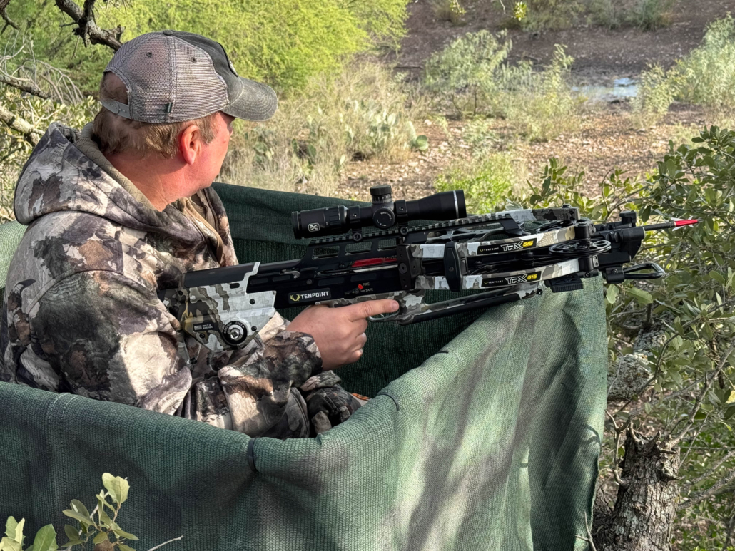 Hunter in blind on private land